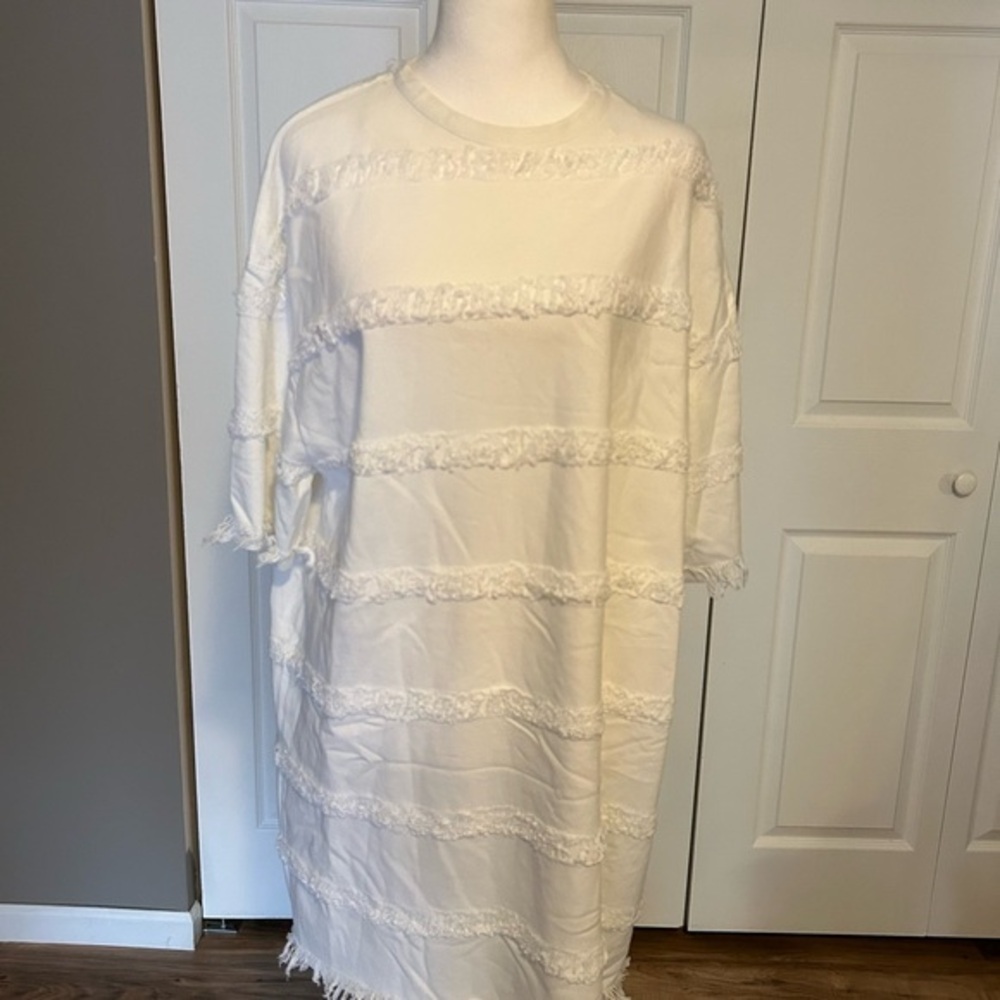 Zara - White Casual Dolman Sleeve Dress - Size M - NWOT